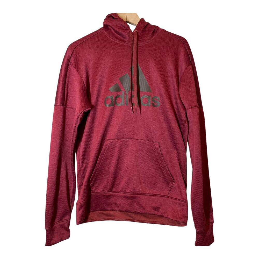 Adidas Mens Hoodie ClimaWarm Burgundy Small